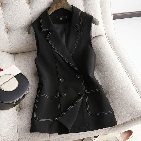 women's jackets 2021 spring arrival women black coats korean pockets double breasted female vintage sleeveless ol coat, Black;brown
women's jackets 2021 spring arrival women black coats korean pockets double breasted female vintage sleeveless ol coat, Black;brown