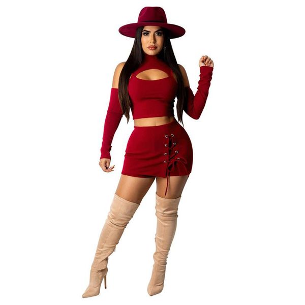 women's tracksuits red bandage up shorts skirts high waist 2 piece skirt set womens long sleeve cold shoulder crop woman club outfi, Gray
women's tracksuits red bandage up shorts skirts high waist 2 piece skirt set womens long sleeve cold shoulder crop woman club outfi, Gray