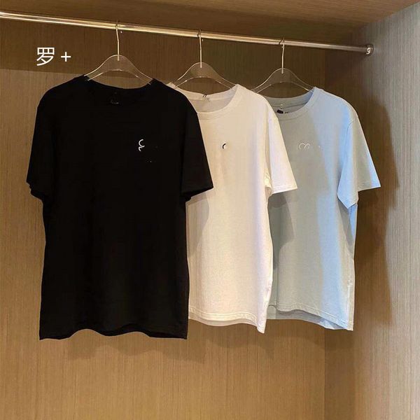 high version spring / summer 21 couple's embroidered age reduced solid color short sleeve loose casual women's round neck t-shirt, White
high version spring / summer 21 couple's embroidered age reduced solid color short sleeve loose casual women's round neck t-shirt, White
