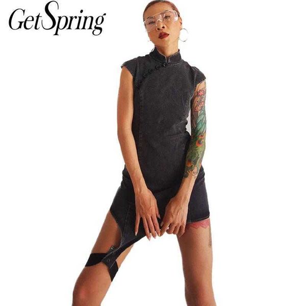 getspring women dress black denim improved cheongsam sleeveless jean es short summer es fashion 210601, Black;gray
getspring women dress black denim improved cheongsam sleeveless jean es short summer es fashion 210601, Black;gray