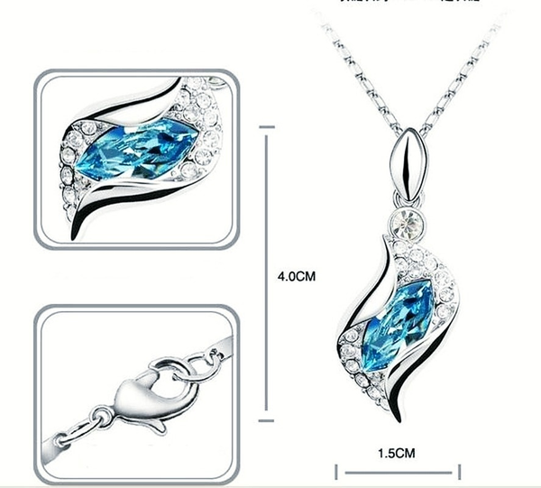 korean jewelries crystal women's necklace fashion set popular creative bridal jewelries pendant, Silver
korean jewelries crystal women's necklace fashion set popular creative bridal jewelries pendant, Silver