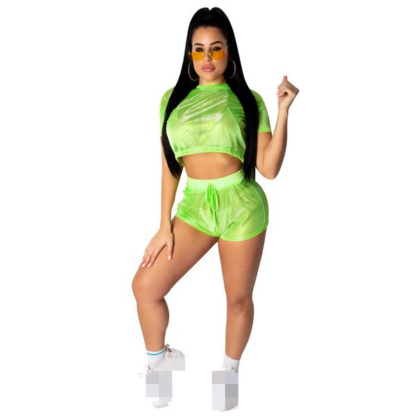 est fashion see through mesh women nightclub two pieces outfits short sleeves crew neck club shorts sets casual tracksuits, Gray
est fashion see through mesh women nightclub two pieces outfits short sleeves crew neck club shorts sets casual tracksuits, Gray