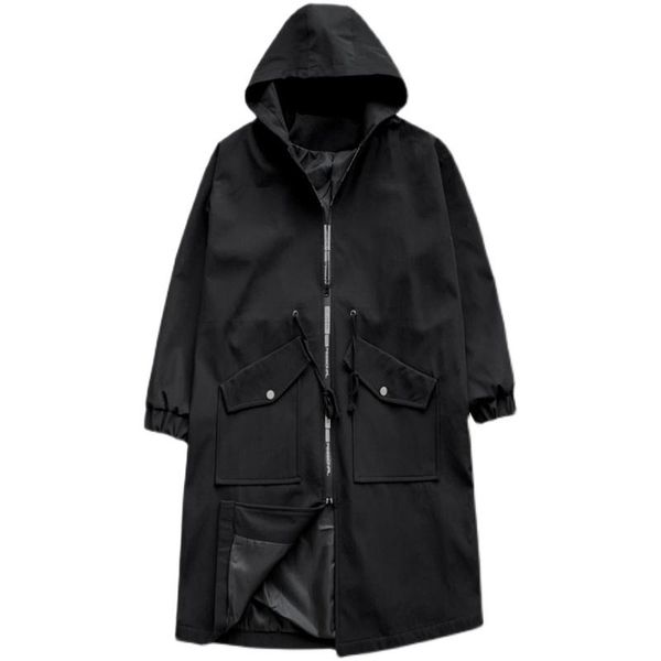 men's trench coats autumn solid color oversized long jacket 2021 fashion big pocket hooded male clothing, Tan;black
men's trench coats autumn solid color oversized long jacket 2021 fashion big pocket hooded male clothing, Tan;black