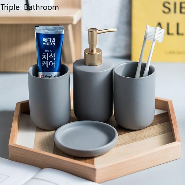bath accessory set modern bathroom toiletry ceramics household liquid soap dispenser container mouthwash cup holders washing tools
bath accessory set modern bathroom toiletry ceramics household liquid soap dispenser container mouthwash cup holders washing tools