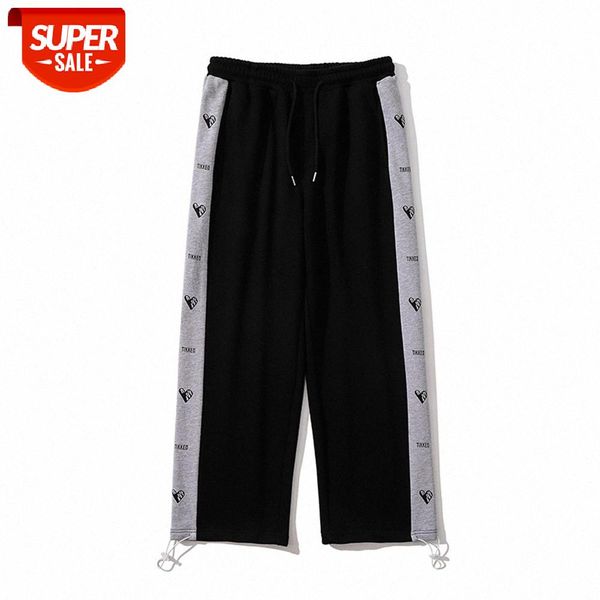 love printing contrast color stitching casual trousers men's wind loose drawstring pants sports #fc65, Black
love printing contrast color stitching casual trousers men's wind loose drawstring pants sports #fc65, Black