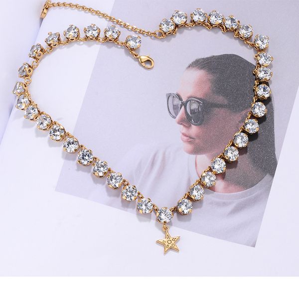 2021 new designer family star pendant all zircon chain necklace women's 2021 elegant and noble choker necklace bracelet, Silver
2021 new designer family star pendant all zircon chain necklace women's 2021 elegant and noble choker necklace bracelet, Silver