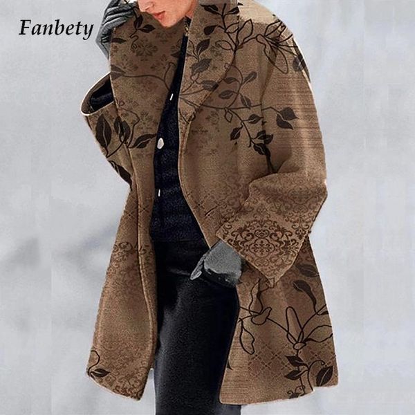 women's wool & blends autumn vintage harajuku pattern printp women fashion tweed outerwear winter elegant lapel loose coat long sleeve, Black
women's wool & blends autumn vintage harajuku pattern printp women fashion tweed outerwear winter elegant lapel loose coat long sleeve, Black