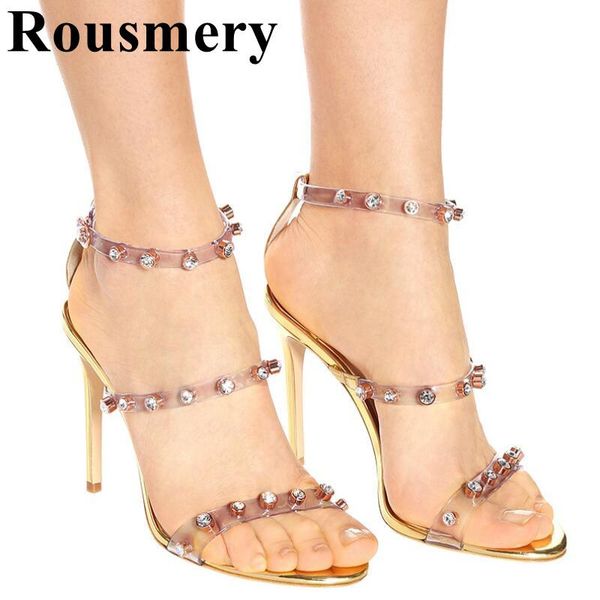 sandals summer shoes crystal sample narrow band buckle strap thin high heel and open toe gold color women, Black
sandals summer shoes crystal sample narrow band buckle strap thin high heel and open toe gold color women, Black