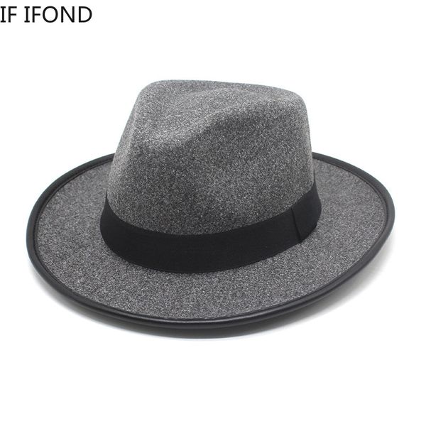men women wool felt fedoras hats fashion edging vintage curved brim pork pie autumn winter panama jazz cap, Blue;gray
men women wool felt fedoras hats fashion edging vintage curved brim pork pie autumn winter panama jazz cap, Blue;gray