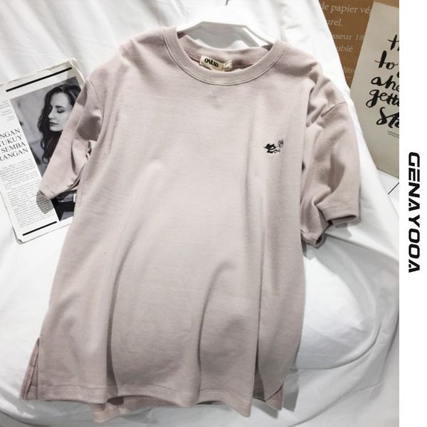 genayooa summer t shirt casual loose cotton solid basic shirts balck graphic tees women korean o neck female 4 colors 210417, White
genayooa summer t shirt casual loose cotton solid basic shirts balck graphic tees women korean o neck female 4 colors 210417, White