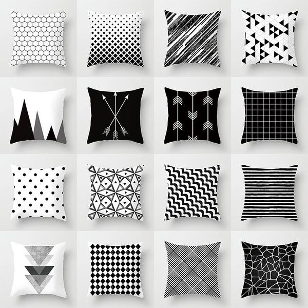 cushion/decorative pillow geometric cushion cover black and white polyester throw case striped dotted grid triangular art
cushion/decorative pillow geometric cushion cover black and white polyester throw case striped dotted grid triangular art