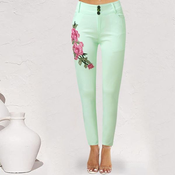 women's jeans pants vintage high waist skin-friendly denim women floral embroidery pencil for office fashion g3, Blue
women's jeans pants vintage high waist skin-friendly denim women floral embroidery pencil for office fashion g3, Blue