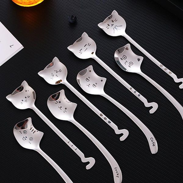 spoons 1pcs 304 stainless steel cute cat long handle spoon coffee dessert ice cream tea birthday gift kitchen bar tableware accessories
spoons 1pcs 304 stainless steel cute cat long handle spoon coffee dessert ice cream tea birthday gift kitchen bar tableware accessories