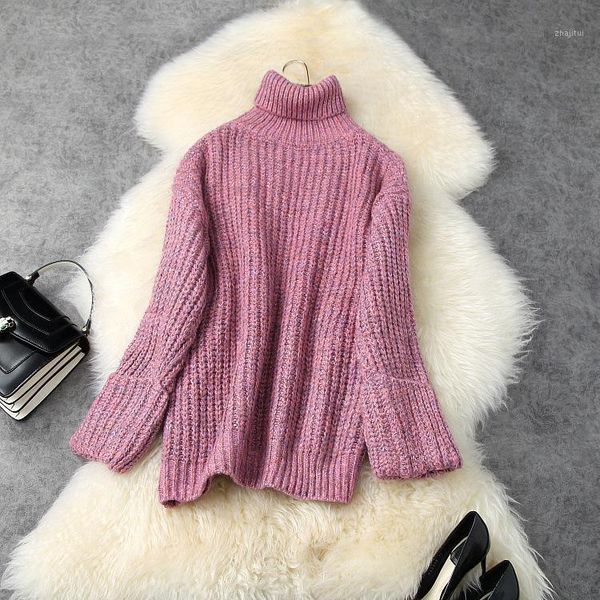 women's sweaters european and american wear 2021 winter style long-sleeved high-collared solid-color fashion knit sweater, White;black
women's sweaters european and american wear 2021 winter style long-sleeved high-collared solid-color fashion knit sweater, White;black
