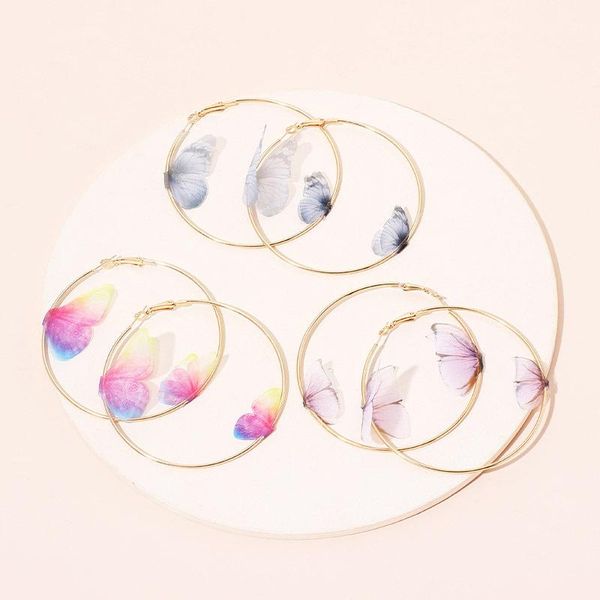 hoop & huggie 1 pair double butterfly trendy large earrings big smooth circle for women girls fashion temperament, Golden;silver
hoop & huggie 1 pair double butterfly trendy large earrings big smooth circle for women girls fashion temperament, Golden;silver