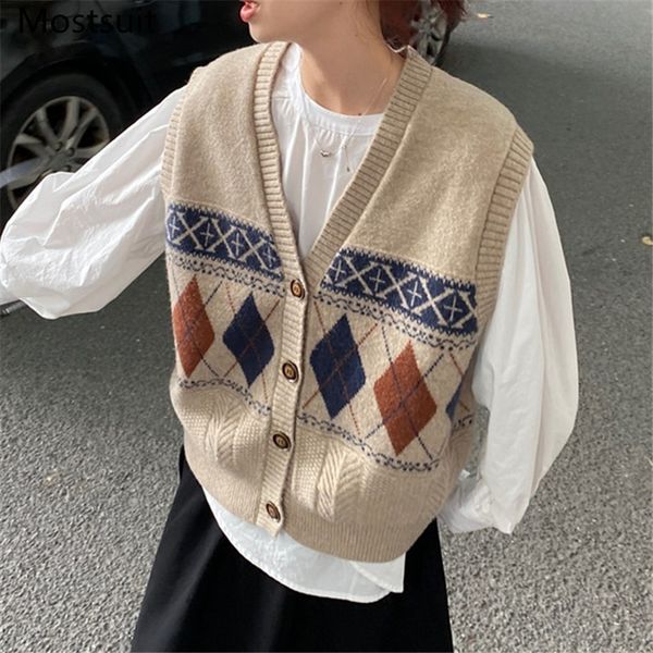 vintage plaid knitted women cardigan vest spring sleeveless v-neck single-breasted sweater korean fashion female 210514, Black;white
vintage plaid knitted women cardigan vest spring sleeveless v-neck single-breasted sweater korean fashion female 210514, Black;white