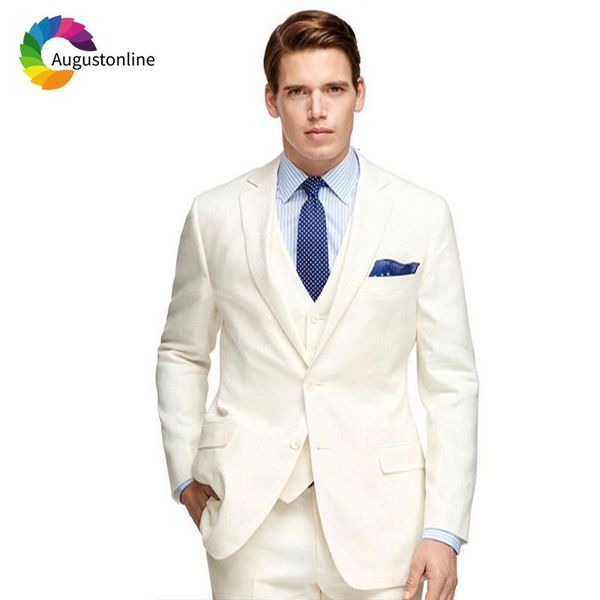 men's suits & blazers latest designs ivory linen men custom made groom suit blazer jacket 3piece vintage trajes de hombre traje zo, White;black
men's suits & blazers latest designs ivory linen men custom made groom suit blazer jacket 3piece vintage trajes de hombre traje zo, White;black