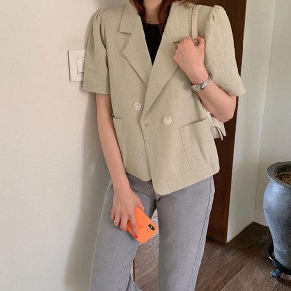 women's suits & blazers fitaylor summer office lady loose double breasted cotton linen outwear women vintage suit collar puff sleeve sh, White;black
women's suits & blazers fitaylor summer office lady loose double breasted cotton linen outwear women vintage suit collar puff sleeve sh, White;black