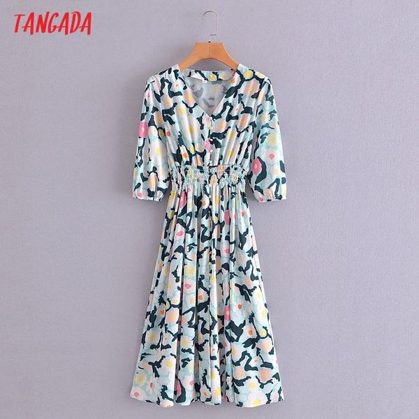 casual dresses tangada 2021 autumn fashion women flowers print shirt dress three quarter sleeve office ladies midi 3a168, Black;gray
casual dresses tangada 2021 autumn fashion women flowers print shirt dress three quarter sleeve office ladies midi 3a168, Black;gray