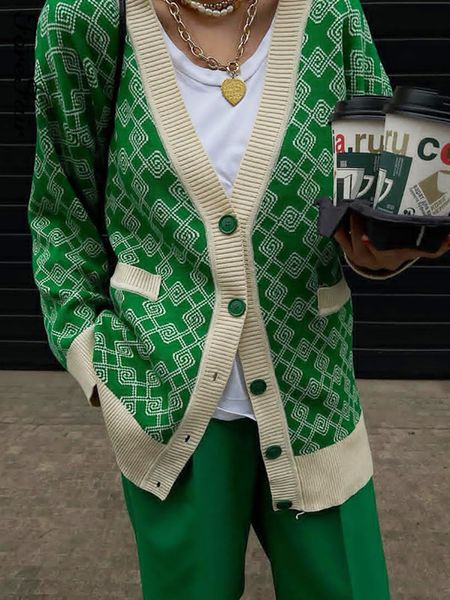 print knitted cardigan women green blue v neck long sleeve loose autumn winter oversized sweater casual, White;black
print knitted cardigan women green blue v neck long sleeve loose autumn winter oversized sweater casual, White;black