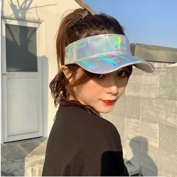 laser visor empty hat lady street simple summer outdoor sunshade shiny gold silver pink pu leather cap adjustable peaked cap, Blue;gray
laser visor empty hat lady street simple summer outdoor sunshade shiny gold silver pink pu leather cap adjustable peaked cap, Blue;gray