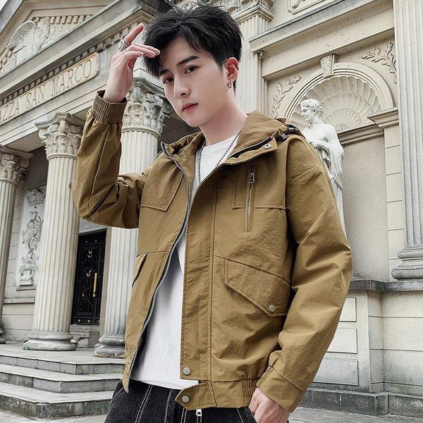 Men's Jackets Spring Casual Coat Hooded Loose Male Jacket Solid Big Size M-4XL Outwear Black Gray Blue Yellow E30 JDJY, Black;brown
Men's Jackets Spring Casual Coat Hooded Loose Male Jacket Solid Big Size M-4XL Outwear Black Gray Blue Yellow E30 JDJY, Black;brown