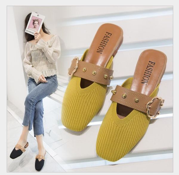 slippers baotou grandma half drag sandals outside women wearing fashionable square root flying weave moller shoes, Black
slippers baotou grandma half drag sandals outside women wearing fashionable square root flying weave moller shoes, Black