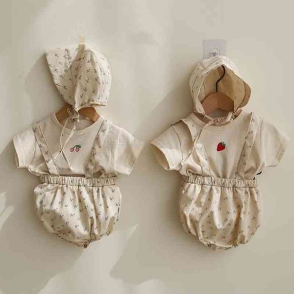 born baby girls clothing sets korean style summer cherry strawberry printed cotton t-shirts rompers toddler kids suits 210429, Blue
born baby girls clothing sets korean style summer cherry strawberry printed cotton t-shirts rompers toddler kids suits 210429, Blue