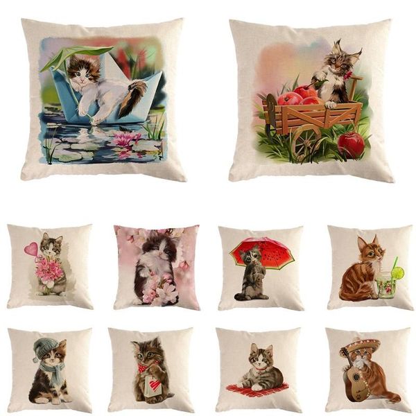 cushion/decorative pillow 45*45cm cute cat flower pattern cotton linen throw cushion cover home decoration sofa bed decor decorative pillowc
cushion/decorative pillow 45*45cm cute cat flower pattern cotton linen throw cushion cover home decoration sofa bed decor decorative pillowc