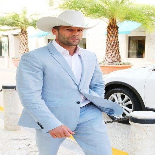 men's suits & blazers 2021 sky blue linen men suit simple for male classic wedding groom casual summer jacket and pants, White;black
men's suits & blazers 2021 sky blue linen men suit simple for male classic wedding groom casual summer jacket and pants, White;black