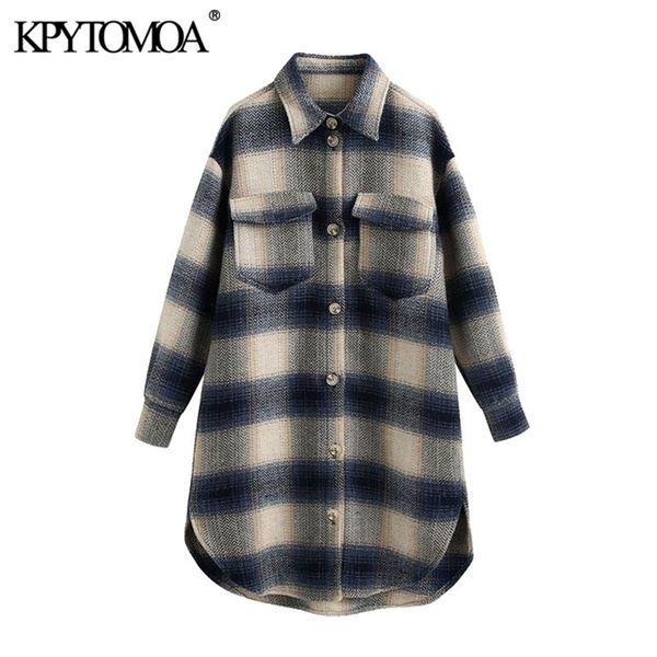 women fashion with pockets oversized plaid jacket coat vintage long sleeve side vents female outerwear chic 210421, Black
women fashion with pockets oversized plaid jacket coat vintage long sleeve side vents female outerwear chic 210421, Black