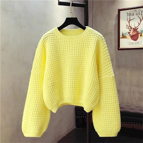 women's sweaters 2021women's round neck lax knitting lantern short sleeves thick knittedshirt needle, White;black
women's sweaters 2021women's round neck lax knitting lantern short sleeves thick knittedshirt needle, White;black