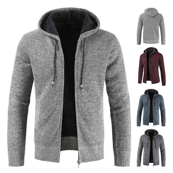 men autumn casual thick warm hooded sweater cardigan jumper winter fashion loose fit fleece sweaters knit jacket 210918, White;black
men autumn casual thick warm hooded sweater cardigan jumper winter fashion loose fit fleece sweaters knit jacket 210918, White;black