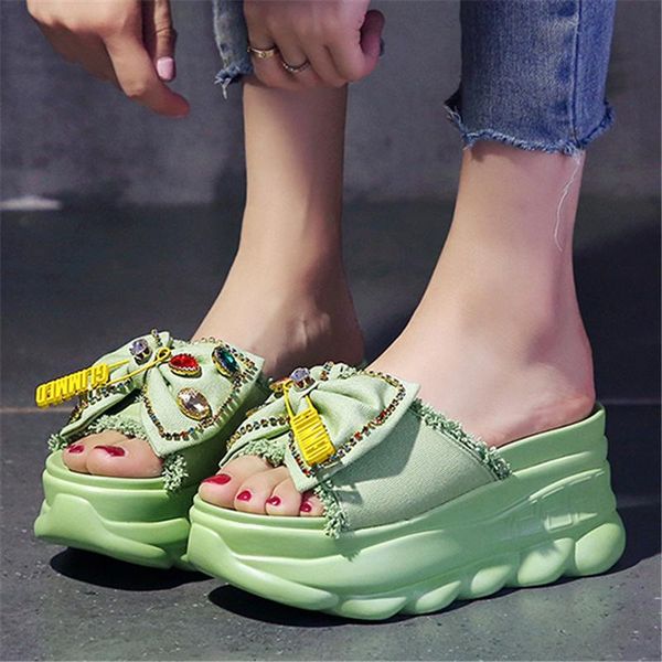 slippers chunky women's platform open toe sandals fashion summer rhinestones butterfly-knot girl beach 8.5cm wedges casual shoes, Black
slippers chunky women's platform open toe sandals fashion summer rhinestones butterfly-knot girl beach 8.5cm wedges casual shoes, Black