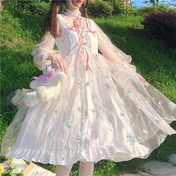 japanese kawaii fairy gauze white women dress spring summer cute hollow out bow embroidery lolita style one piece party dresses casual, Black;gray
japanese kawaii fairy gauze white women dress spring summer cute hollow out bow embroidery lolita style one piece party dresses casual, Black;gray