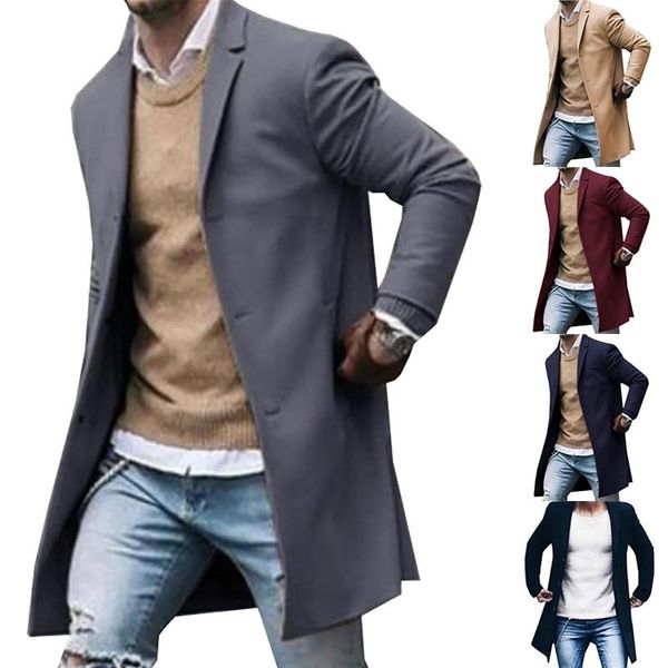 men's trench coats men solid casual woolen long cardigan lapel collar sleeve autumn male blazer overcoat oversized, Tan;black
men's trench coats men solid casual woolen long cardigan lapel collar sleeve autumn male blazer overcoat oversized, Tan;black