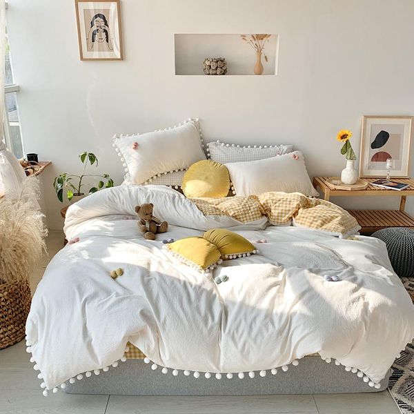 bedding sets nature soft washed cotton duvet cover bed sheet set pillowshams 4pcs full/ size with zipper pom fringe bow comforter
bedding sets nature soft washed cotton duvet cover bed sheet set pillowshams 4pcs full/ size with zipper pom fringe bow comforter