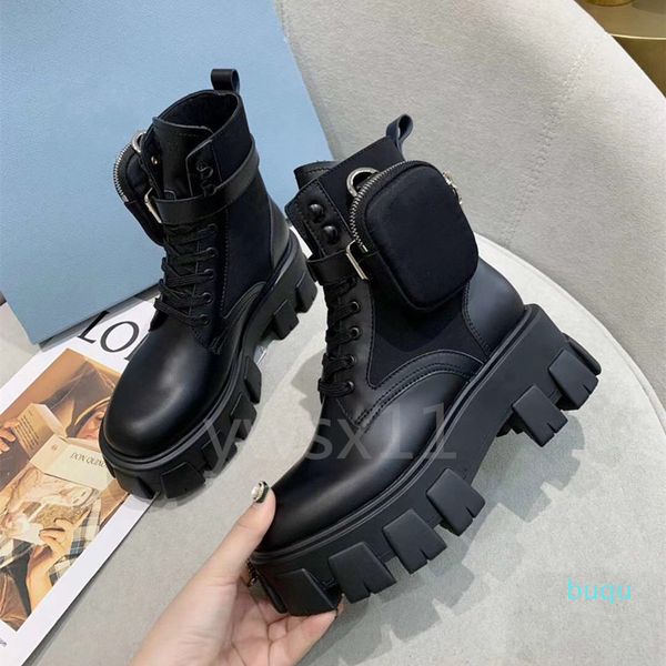 designer- women boots autumn and winter thick bottom increased platform shoes pocket wallet motorcycle boots removable bags, Black
designer- women boots autumn and winter thick bottom increased platform shoes pocket wallet motorcycle boots removable bags, Black