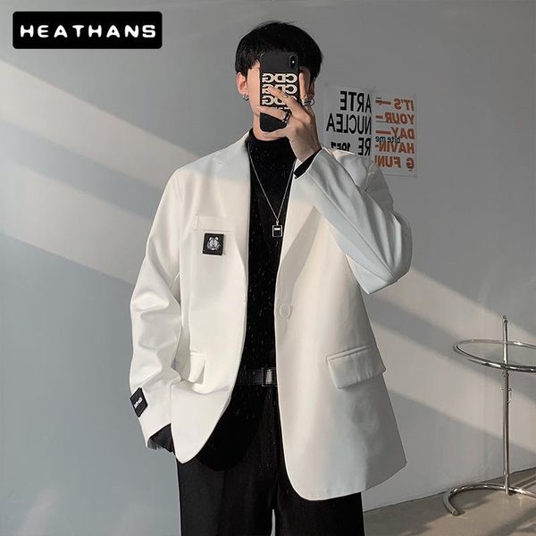 white suit jacket men's spring autumn 2021 casual blazer suits male single button solid color handsome black men blazers jackets &, White;black
white suit jacket men's spring autumn 2021 casual blazer suits male single button solid color handsome black men blazers jackets &, White;black