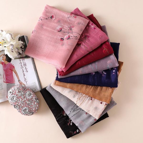 scarves 2021 autumn silk wool scarf european and american women's warm long embroidery sunscreen shawl dual purpose women, Blue;gray
scarves 2021 autumn silk wool scarf european and american women's warm long embroidery sunscreen shawl dual purpose women, Blue;gray