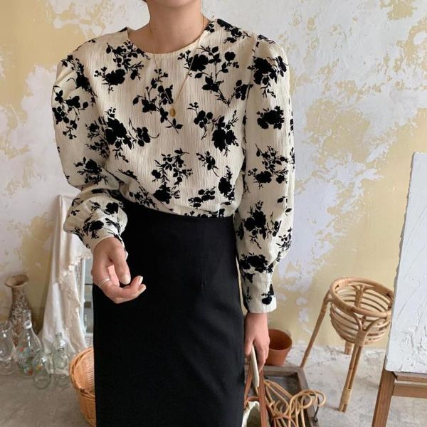 vintage sping women's shirt round neck long sleeve office ladies floral blouse blouses & shirts, White
vintage sping women's shirt round neck long sleeve office ladies floral blouse blouses & shirts, White