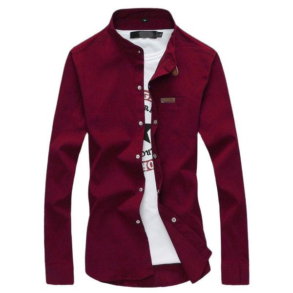 men's casual shirts for spring and summer, with solid color standing collar long sleeves, fashion slim black, White;black
men's casual shirts for spring and summer, with solid color standing collar long sleeves, fashion slim black, White;black