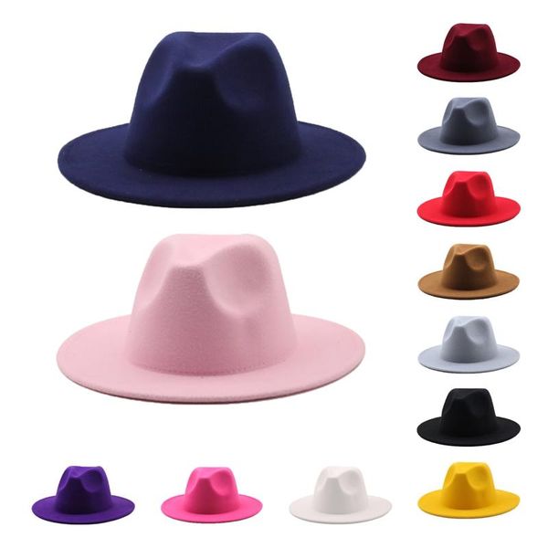 wide brim hats fedoras women's hat big autumn solid formal dress wedding woman camel black white fedora felted classic cap winter, Blue;gray
wide brim hats fedoras women's hat big autumn solid formal dress wedding woman camel black white fedora felted classic cap winter, Blue;gray