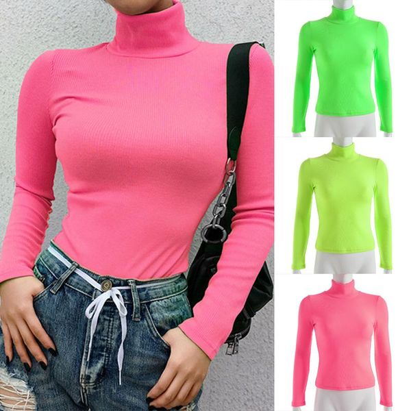 women's t-shirt autumn winter neon color ribbed t shirt women long sleeve turtleneck tshirt fashion slim pure knitted tee, White
women's t-shirt autumn winter neon color ribbed t shirt women long sleeve turtleneck tshirt fashion slim pure knitted tee, White