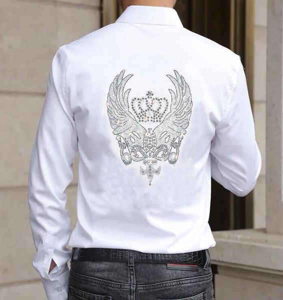 men's casual shirts black and white male shirt fashionable 2021 long sleeve breathable strass mark streetwear -4xl, White;black
men's casual shirts black and white male shirt fashionable 2021 long sleeve breathable strass mark streetwear -4xl, White;black