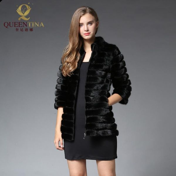 women's fur & faux real mink coats with zipper mandarin collar natural jacket women russian winter warm genuine coat, Black
women's fur & faux real mink coats with zipper mandarin collar natural jacket women russian winter warm genuine coat, Black