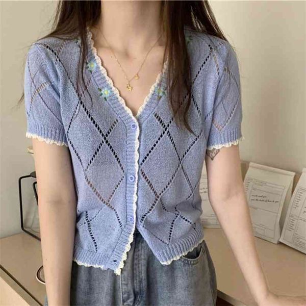 korean v-neck hollow short-sleeved cardigan t-shirt women's summer rhombic slim sweater 210529, White
korean v-neck hollow short-sleeved cardigan t-shirt women's summer rhombic slim sweater 210529, White