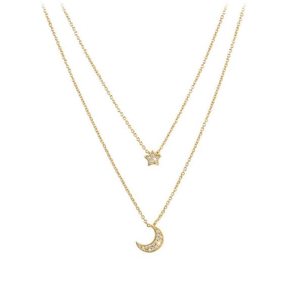 pendant necklaces ajojewel cubic zircon moon star choker necklace golden multi layer chain elegant jewelry wholesale romantic gift, Silver
pendant necklaces ajojewel cubic zircon moon star choker necklace golden multi layer chain elegant jewelry wholesale romantic gift, Silver