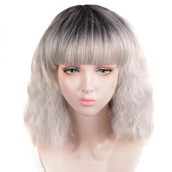 synthetic wigs houyan white bangs short curly hair fluffy wig female natural cosplay lolita, Black
synthetic wigs houyan white bangs short curly hair fluffy wig female natural cosplay lolita, Black