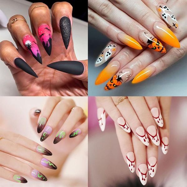 false nails 24 pcs/box halloween style stiletto nail tip full cover coffin wearable detachable press on art decor manicure tool, Red;gold
false nails 24 pcs/box halloween style stiletto nail tip full cover coffin wearable detachable press on art decor manicure tool, Red;gold